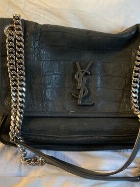 YSL black nubuck suede medium Niki bag